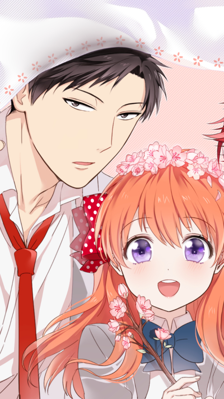 Download Chiyo Sakura Umetarou Nozaki Monthly Girls’ Nozaki-kun Anime Phone Wallpaper