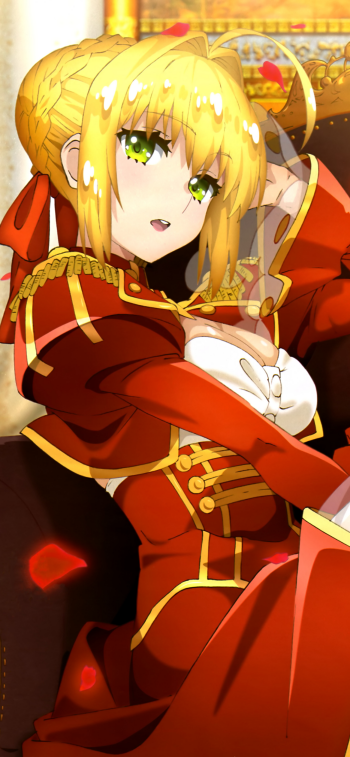 Red Saber Nero Claudius Anime Fate/extra Phone Wallpaper