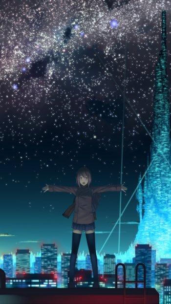 Anime city Phone Wallpaper