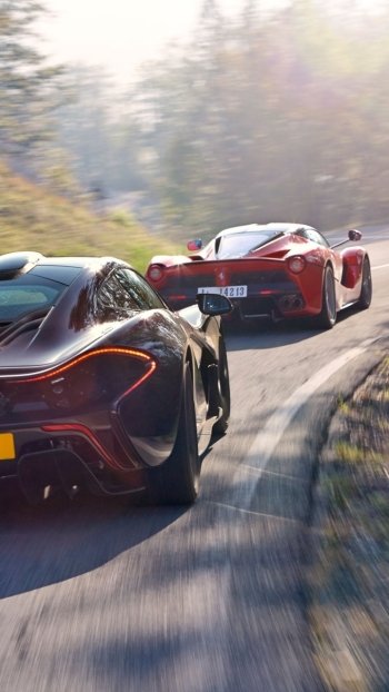 Ferrari McLaren McLaren P1 Ferrari LaFerrari black car supercar vehicle car Phone Wallpaper