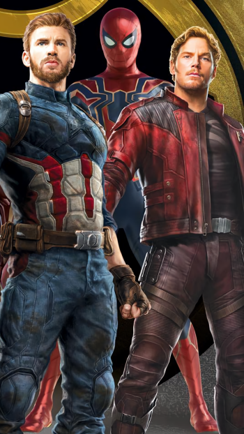 spider man Star Lord Captain America movie Avengers: Infinity War Phone Wallpaper