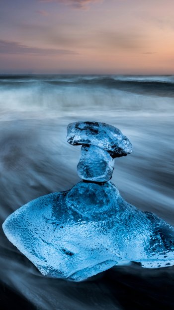 horizon nature wave ocean ice Ocean Waves Phone Wallpaper