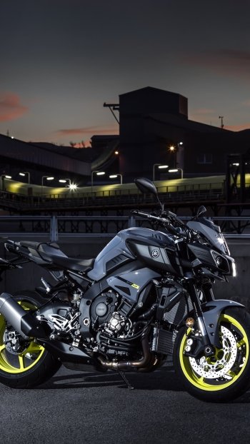 night motorcycle vehicle Yamaha Yamaha MT-10 Phone Wallpaper