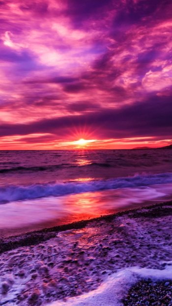  Purple Beach Sunset