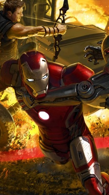 Iron Man Hawkeye Avengers movie Avengers: Age of Ultron Phone Wallpaper