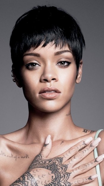 brunette singer tattoo music Rihanna Phone Wallpaper