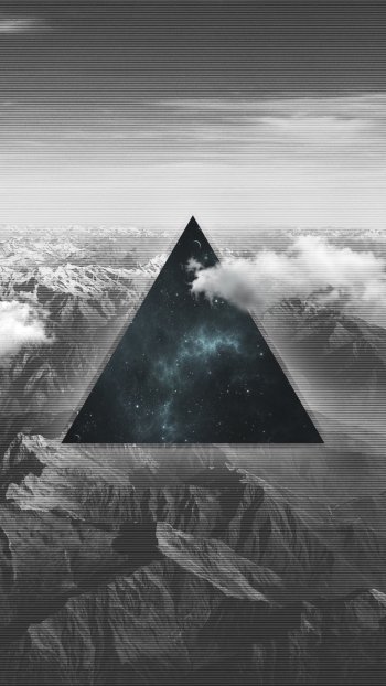 mountain triangle polyscape artistic glitch Phone Wallpaper