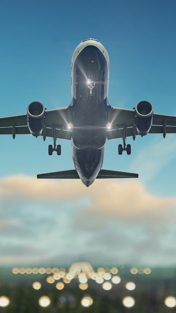 sky depth of field passenger plane vehicle aircraft Phone Wallpaper