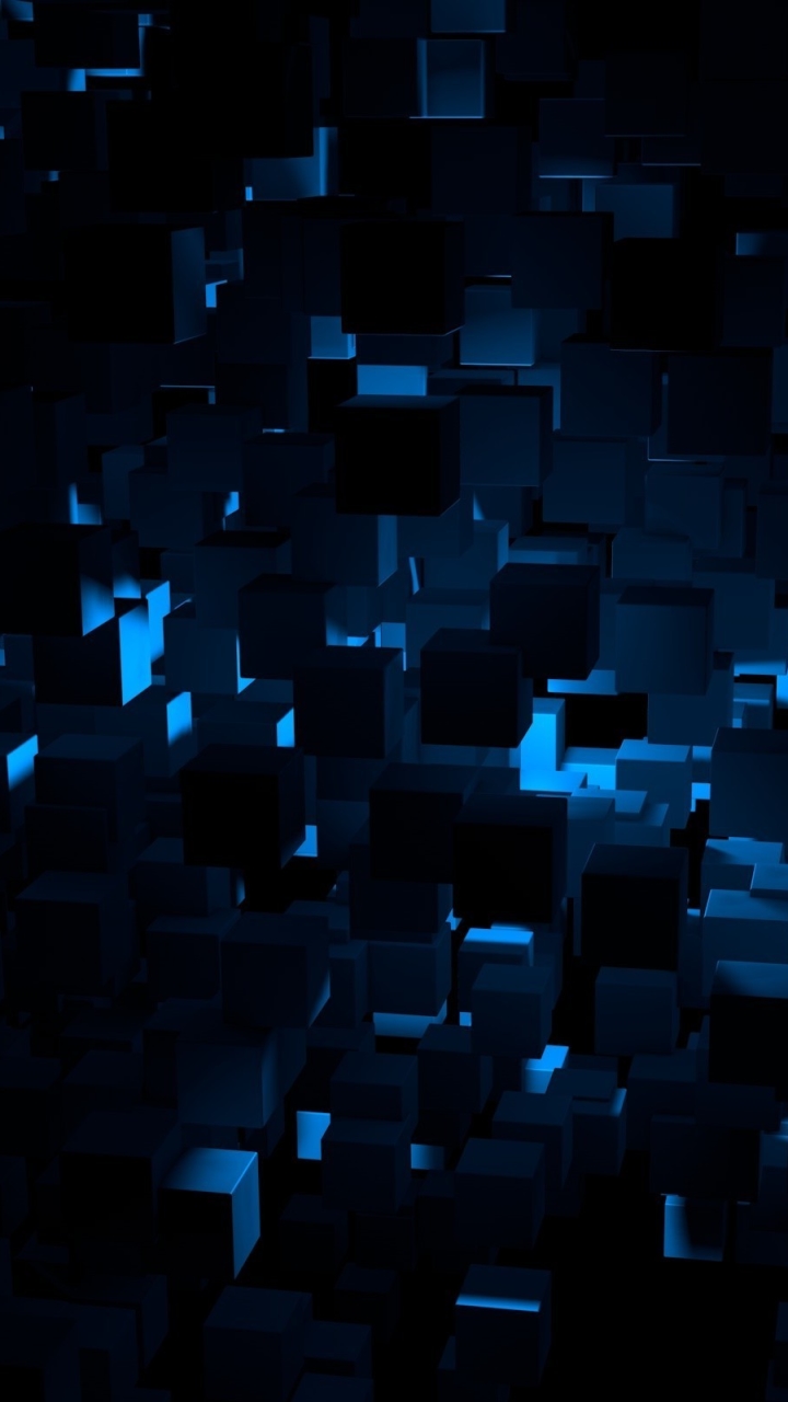 The blue cubed wall