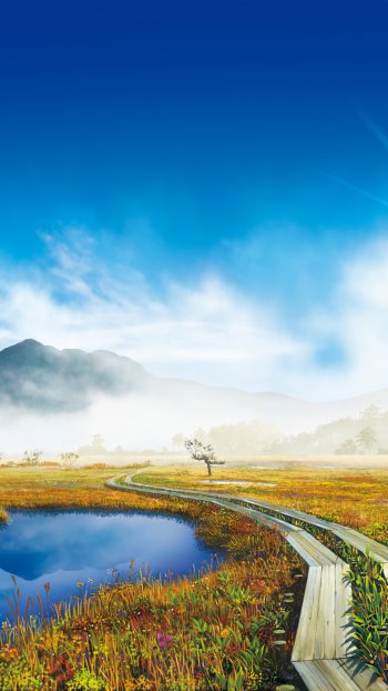 sky cloud fog mountain Anime landscape anime landscape Sky Anime Phone Wallpaper