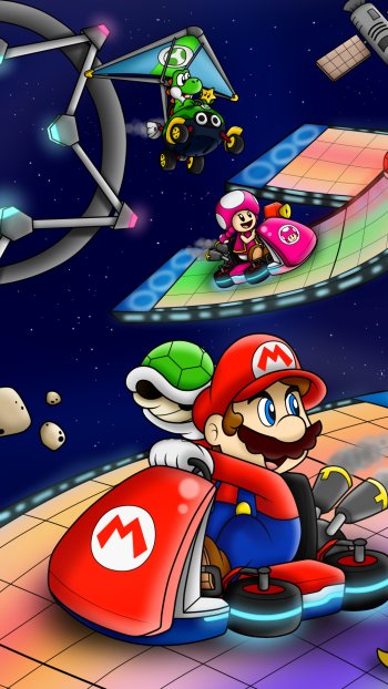 Toadette (Super Mario) Yoshi Mario video game Mario Kart 8 Phone Wallpaper