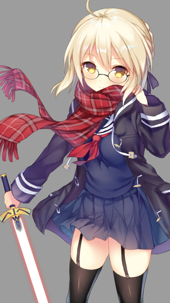 glasses Heroine X Anime Fate/Grand Order Phone Wallpaper