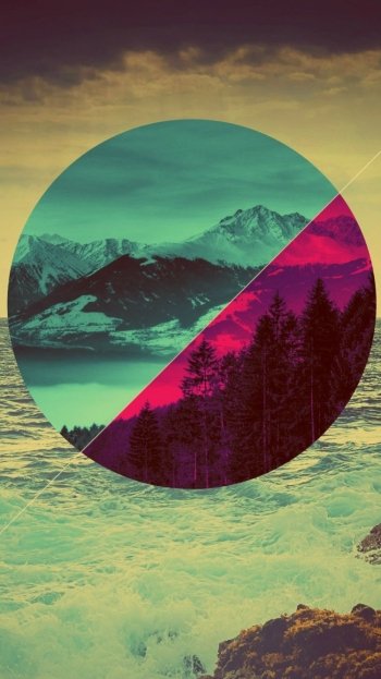 artistic polyscape Phone Wallpaper