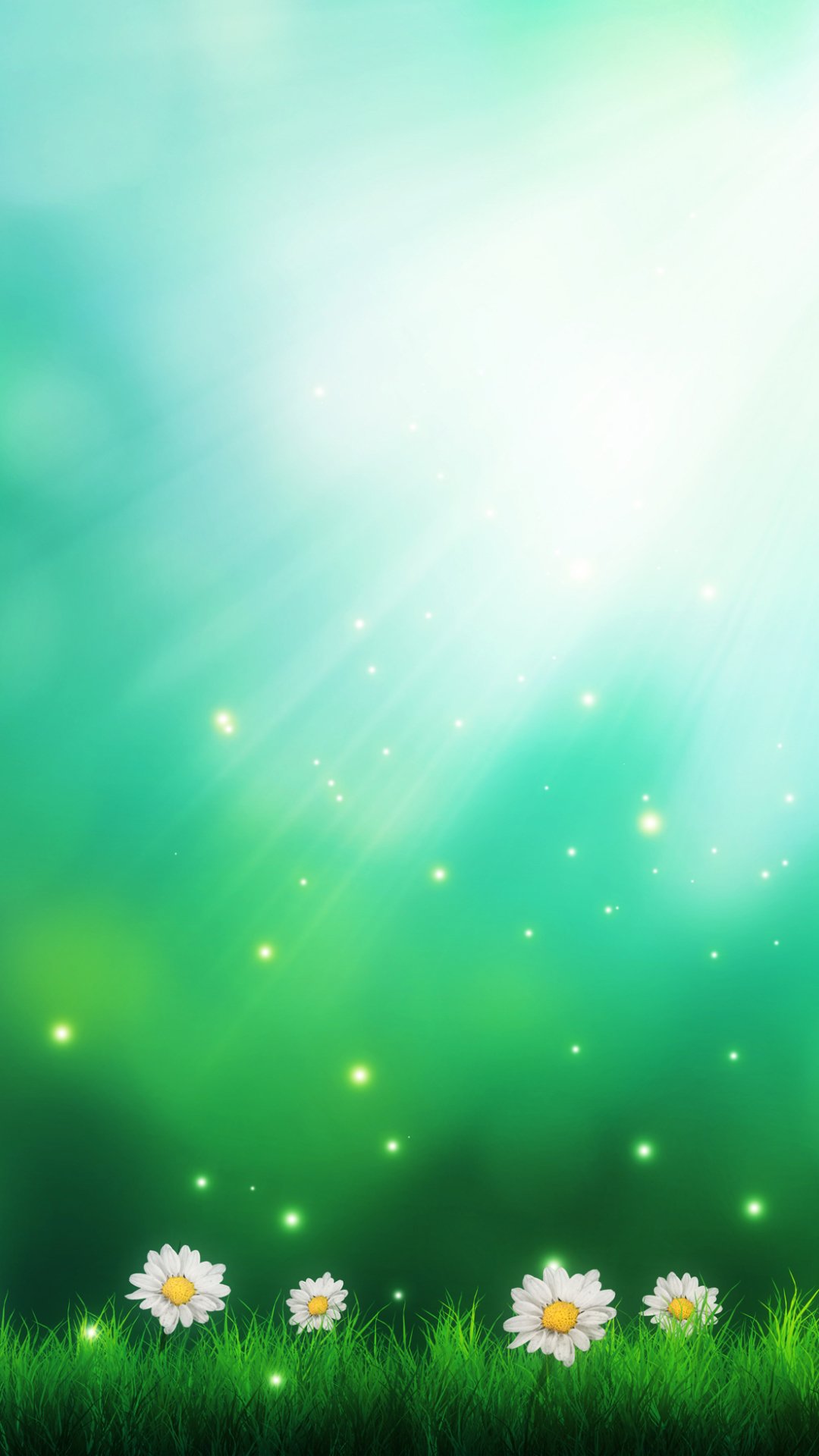 Download Green Light Artistic Flower Phone Wallpaper