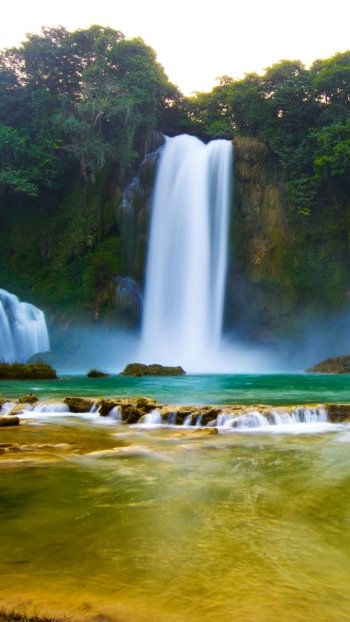 river nature waterfall Phone Wallpaper