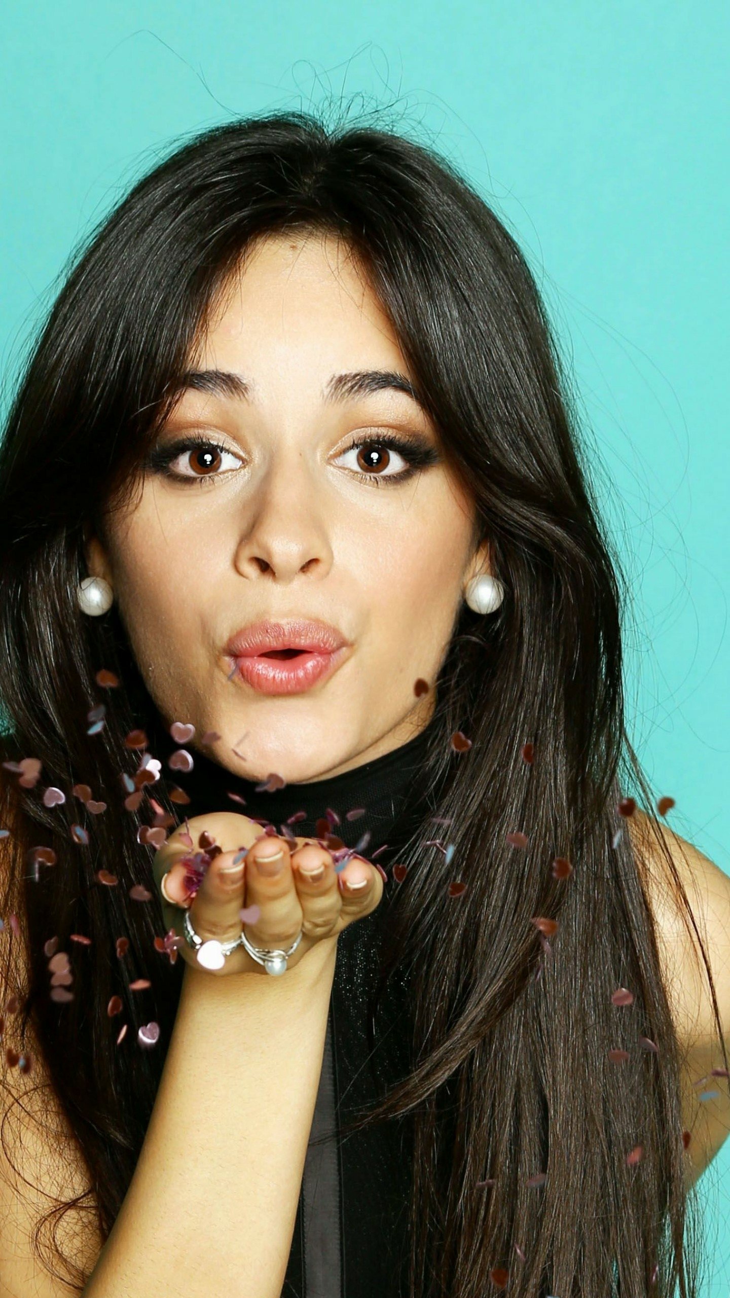 Download Latina Brown Eyes Long Hair Black Hair Singer Music Camila Cabello Phone Wallpaper