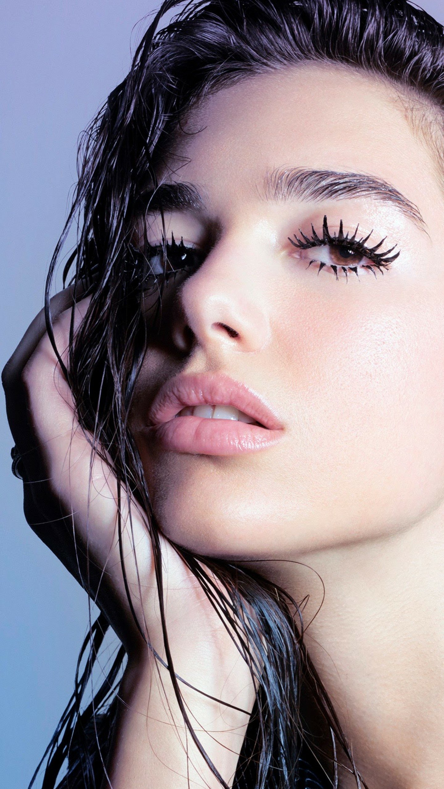 Download Brown Eyes British Long Hair Black Hair Singer Music Dua Lipa Phone Wallpaper