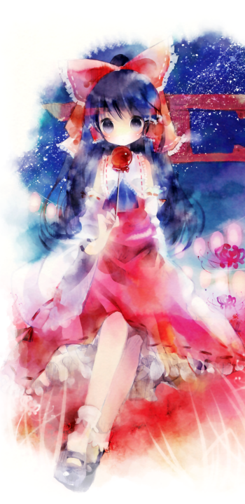 Reimu Hakurei Anime Touhou Phone Wallpaper