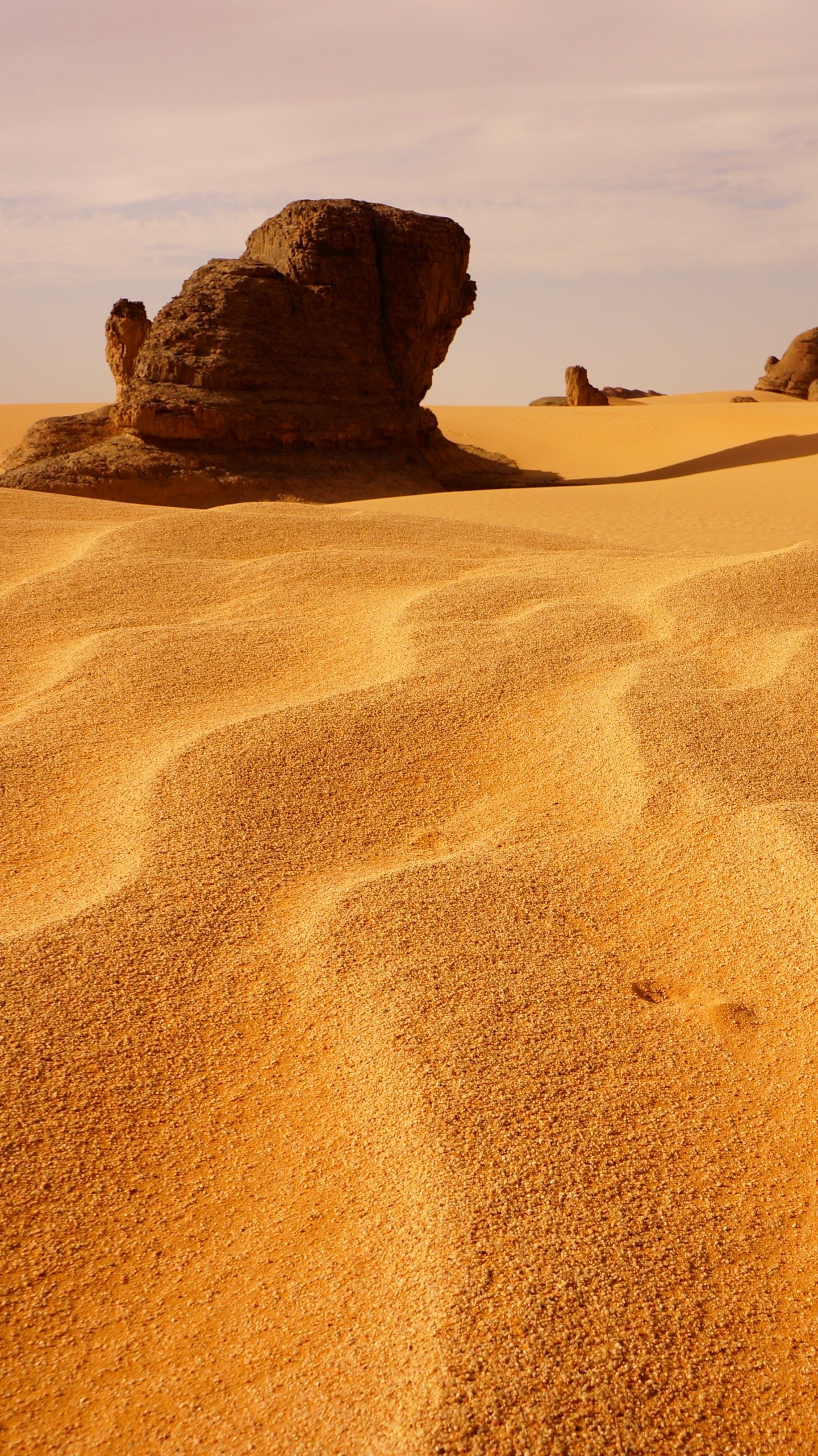 Download Africa Landscape Sand Sahara Algeria Tassili N'Ajjer Nature Desert Phone Wallpaper