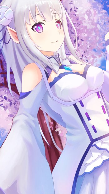 Emilia (Re:ZERO) Anime Re:Zero - Starting Life in Another World Phone Wallpaper