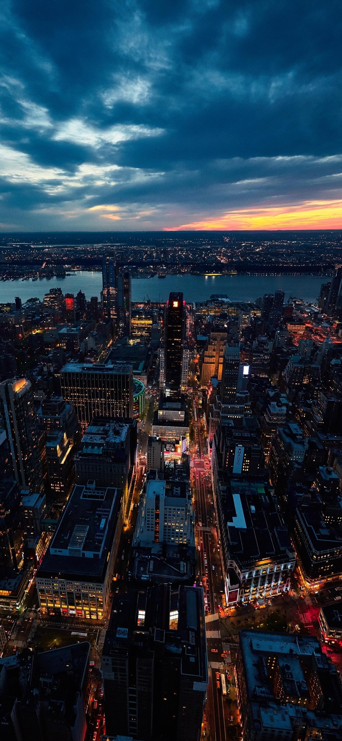 Download Skyscraper Cloud Night Building City USA Cityscape Horizon Man Made New York Phone Wallpaper
