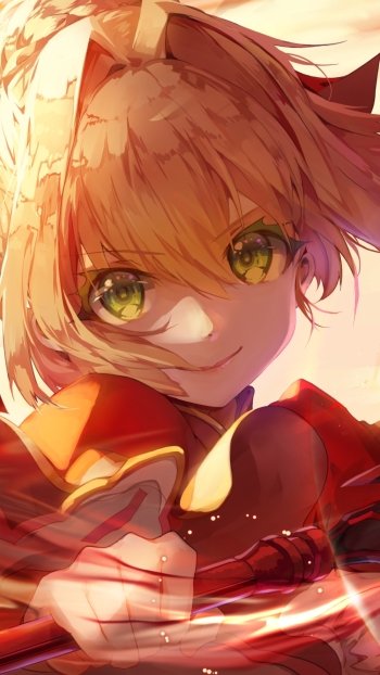 Saber (Fate Series) Red Saber Anime Fate/extra Phone Wallpaper