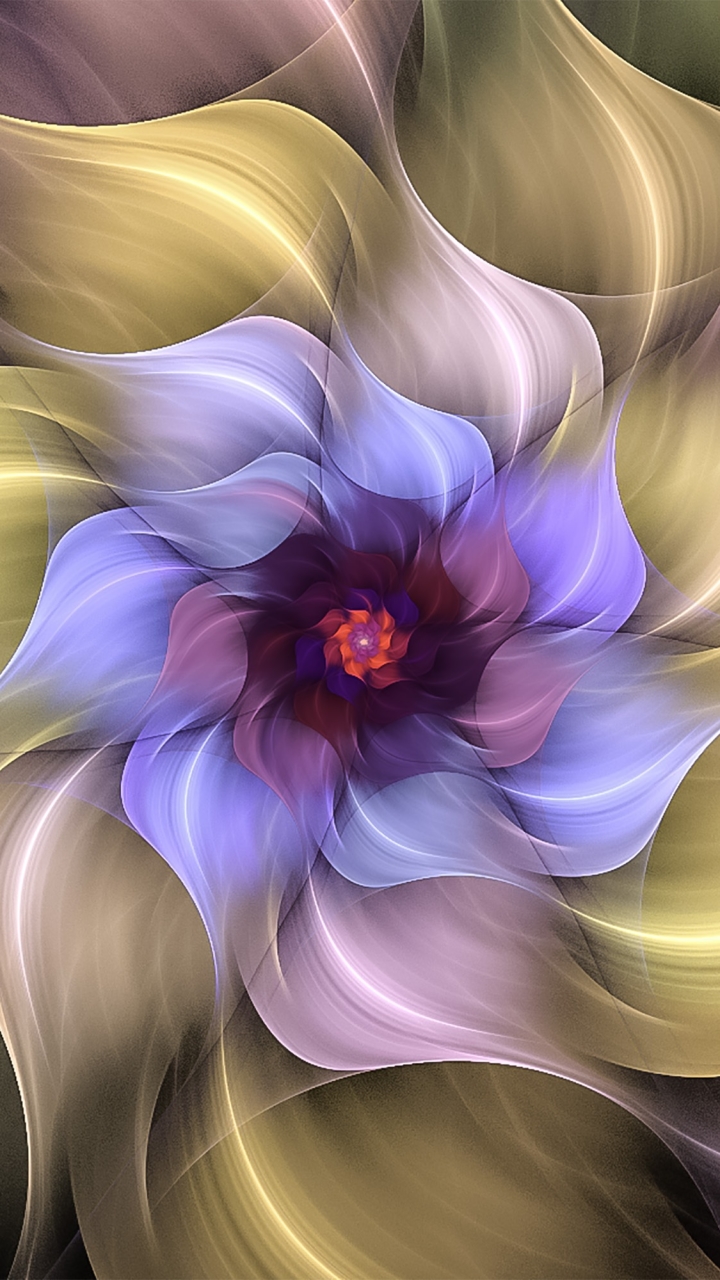 Download Colors Flower Abstract Fractal Phone Wallpaper