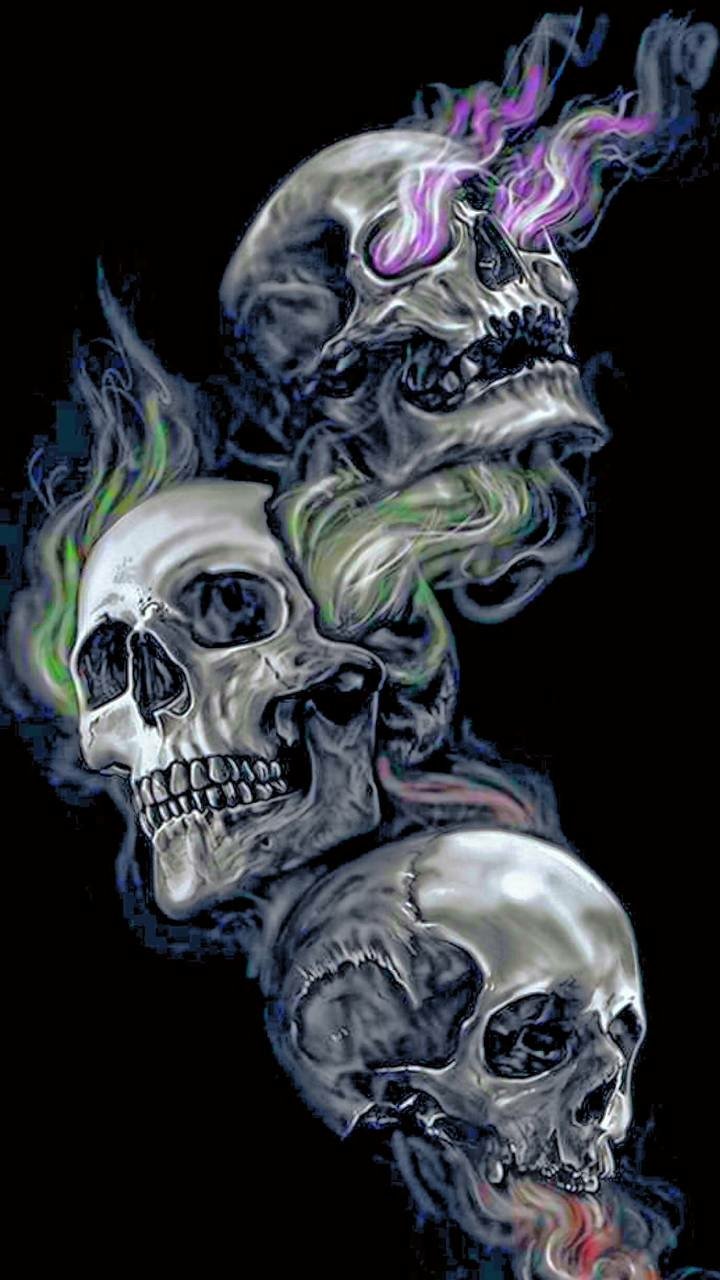 Download Smoke Fantasy Dark Skull Dark Fantasy Phone Wallpaper