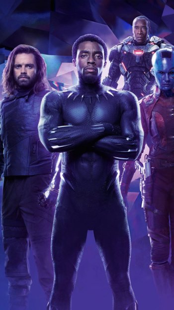 Nebula (Marvel Comics) Don Cheadle War Machine Black Panther (Marvel Comics) T'Challa Chadwick Boseman Winter Soldier Sebastian Stan movie Avengers: Infinity War Phone Wallpaper