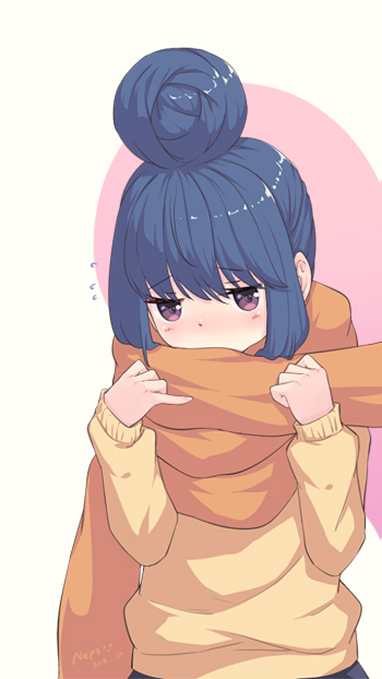 Rin Shima Anime Laid-Back Camp Phone Wallpaper
