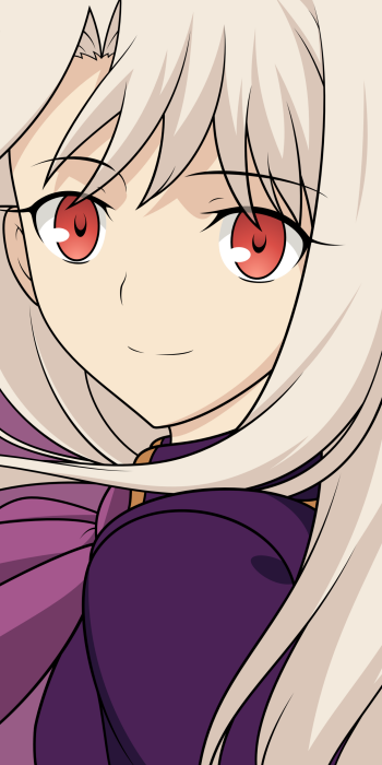 white hair red eyes face Illyasviel Von Einzbern Anime Fate/Stay Night: Unlimited Blade Works Phone Wallpaper