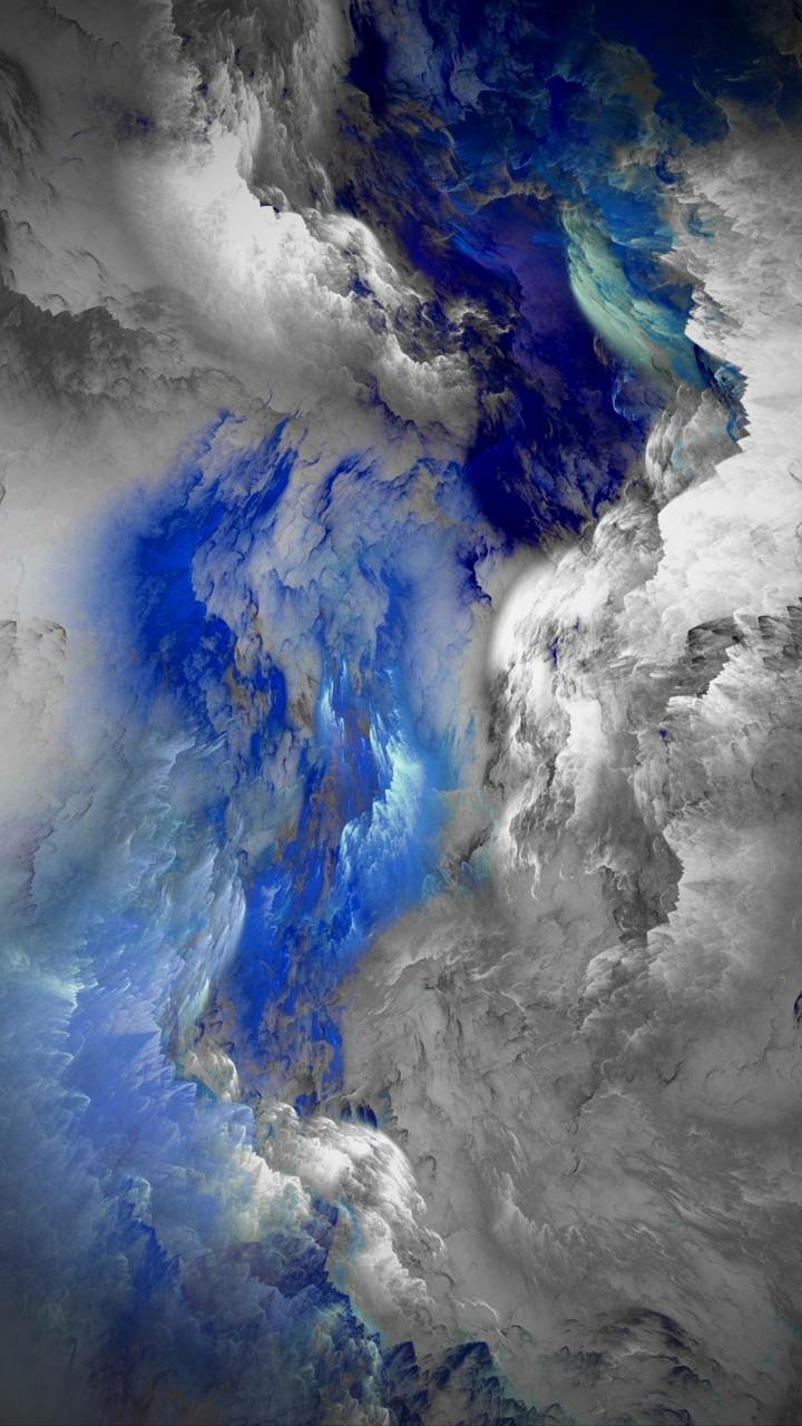 Download White Blue Artistic Cloud Phone Wallpaper