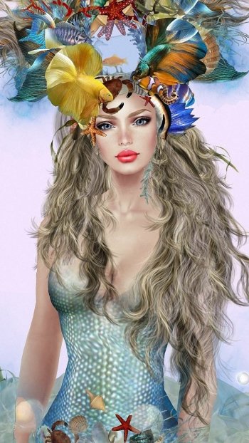 colorful fantasy mermaid Phone Wallpaper