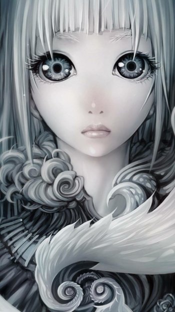 white Anime girl anime girl white anime Phone Wallpaper