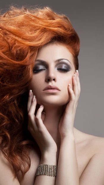 model face redhead woman mood Phone Wallpaper
