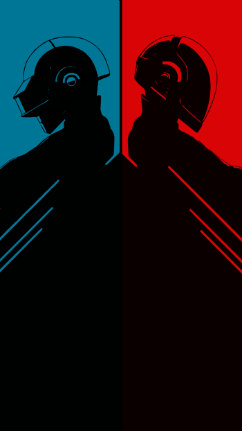 red blue music Daft Punk Phone Wallpaper