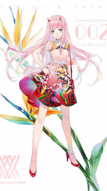 Zero Two (Darling in the FranXX) Anime Darling in the FranXX Phone Wallpaper