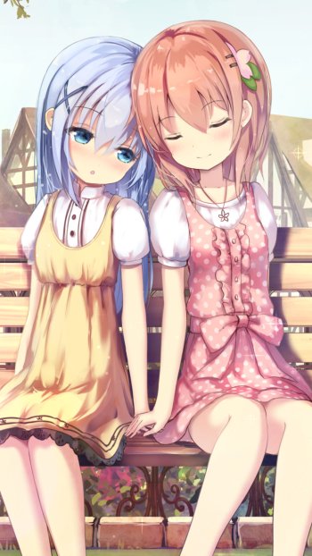 Gochuumon wa Usagi Desu ka Is the Order a Rabbit yuri Cocoa Hoto Chino Kafū Anime Phone Wallpaper