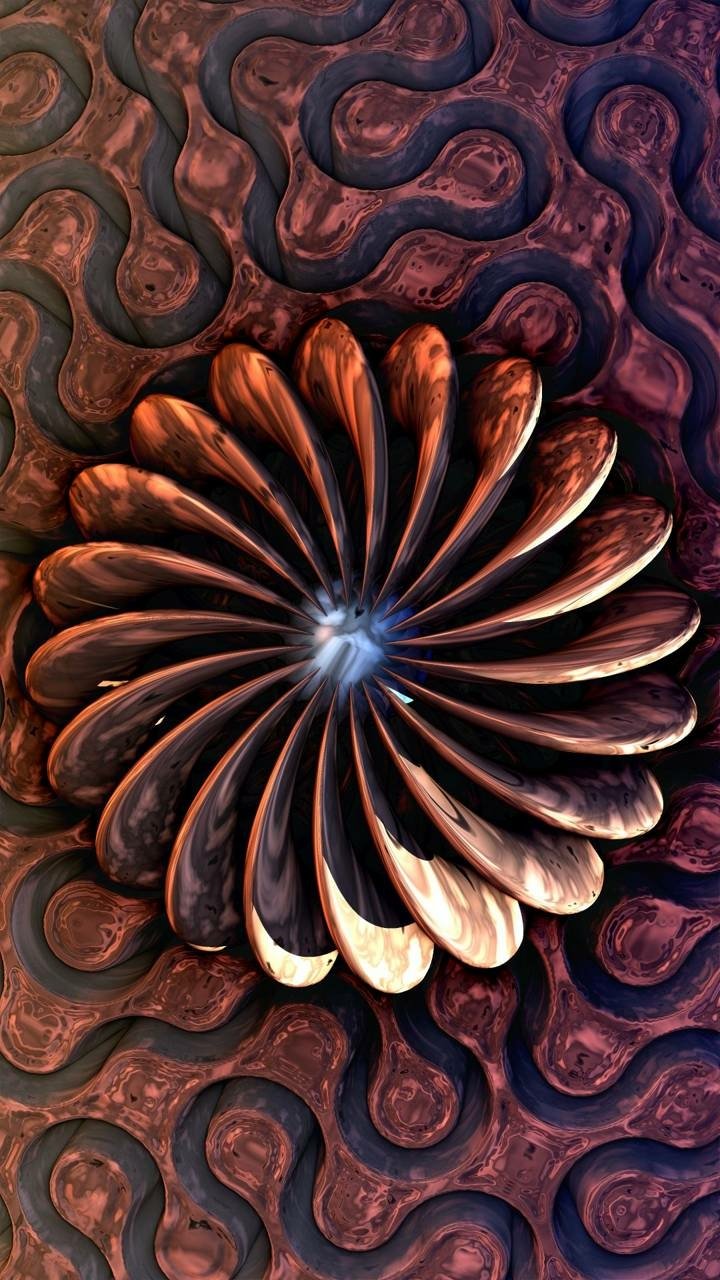 Download Flower 3D Abstract Fractal Phone Wallpaper
