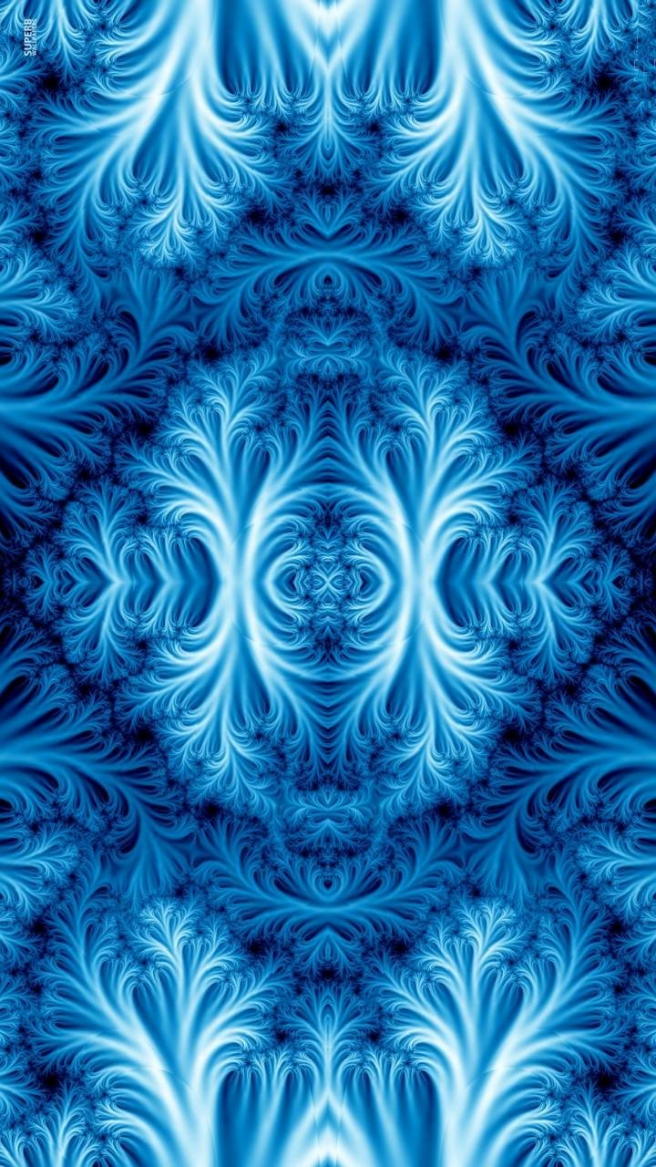 Download Blue 3D Abstract Fractal Abstract Blue Phone Wallpaper