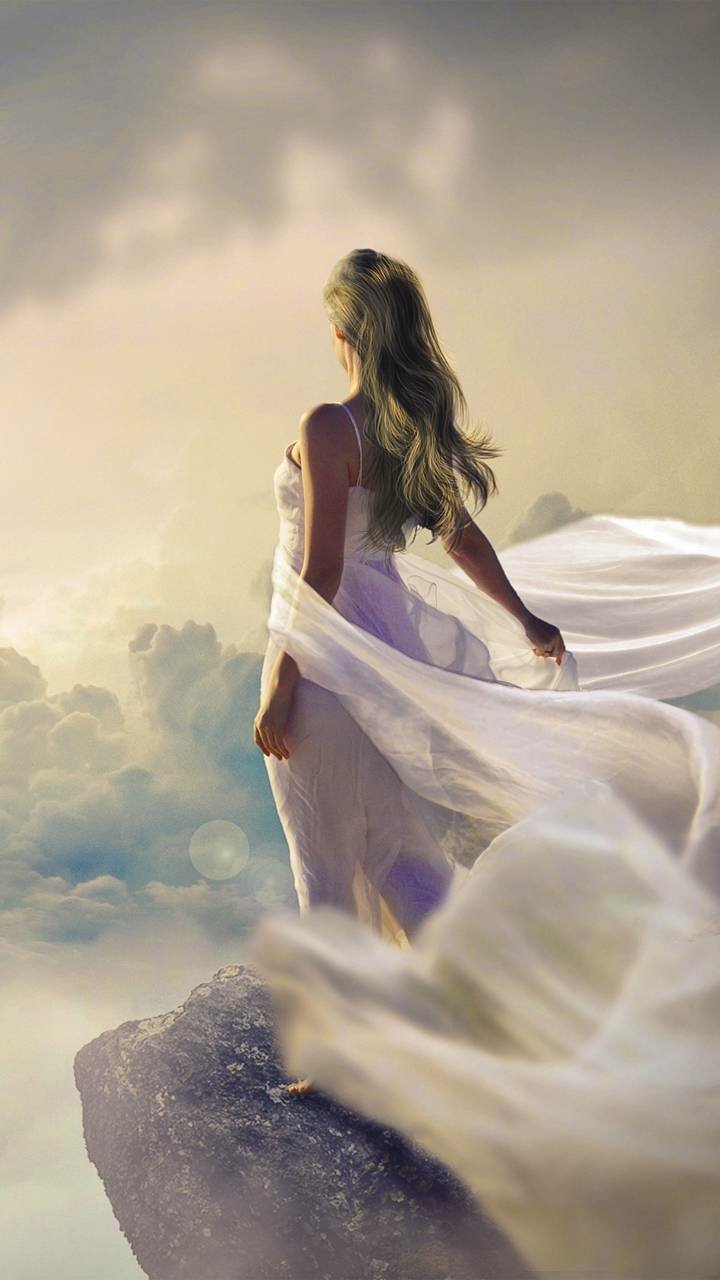 Download Cloud Gown Fantasy Woman Phone Wallpaper