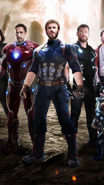 Rocket Raccoon Star Lord Captain America Iron Man Thor Avengers movie Avengers: Infinity War Phone Wallpaper