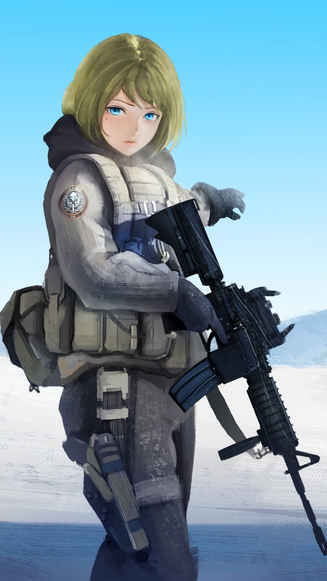 Download Weapon Glove Hoodie Gun Green Eyes Short Hair Video Game Call Of Duty Phone Wallpaper