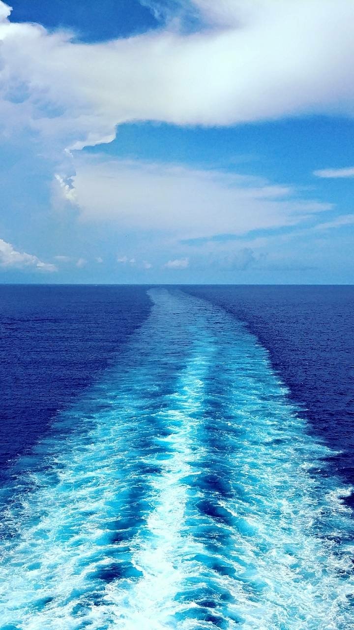 Download Horizon Wave Blue Earth Nature Ocean Ocean Waves Phone Wallpaper