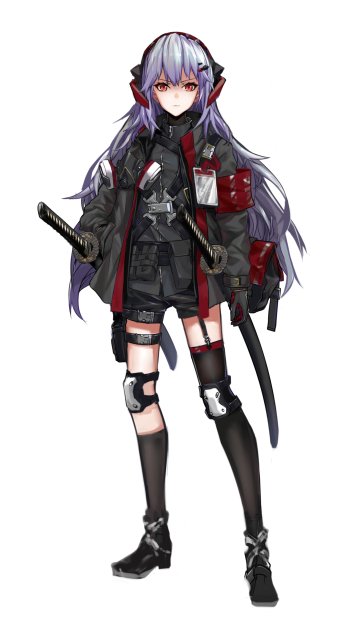 thigh highs katana jacket red eyes Anime Original Phone Wallpaper