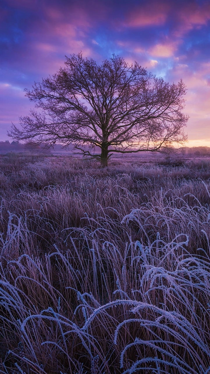 First Frost at Sunset