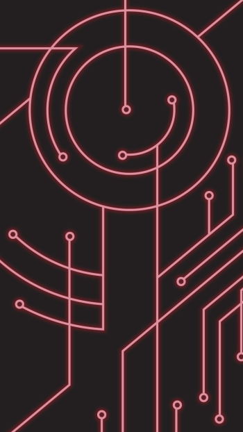Tengen Toppa Gurren Lagann anime phone wallpaper: neon-pink circuit-like lines forming a concentric spiral drill motif against a black background.