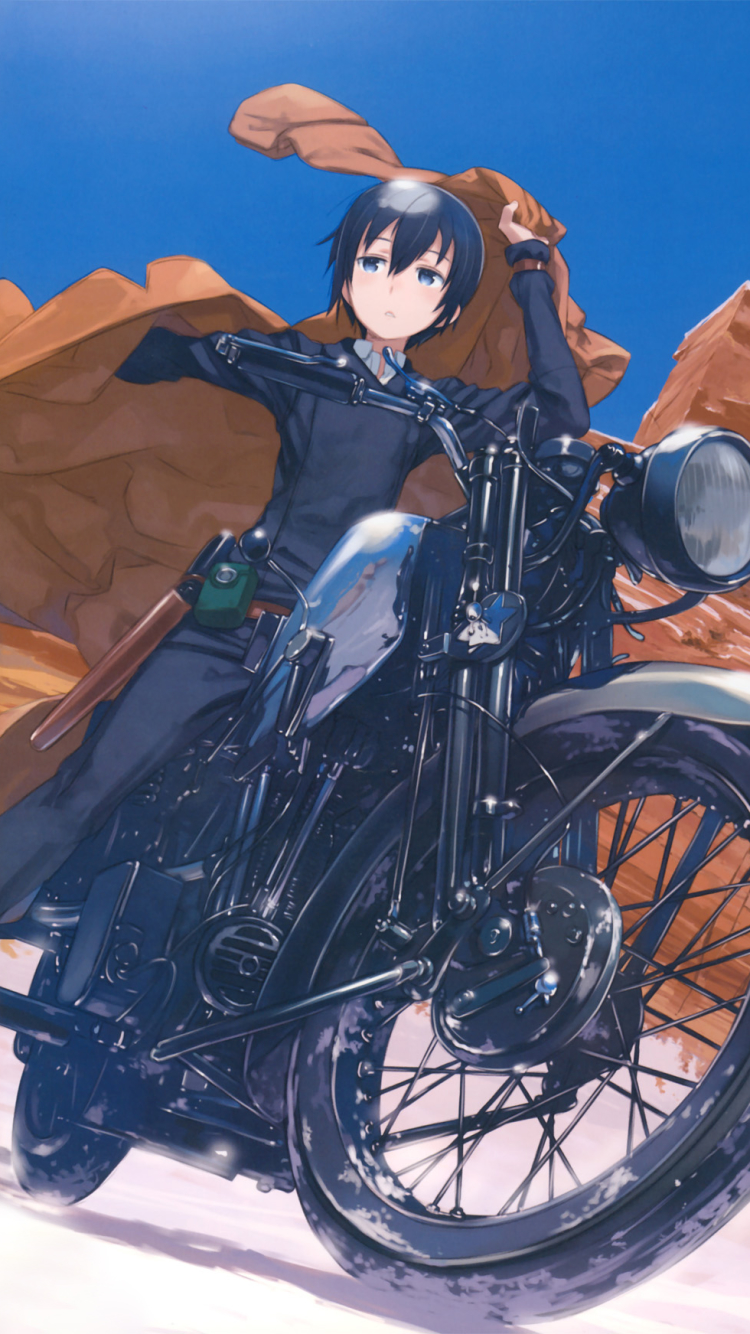 bike hermes kino kino_no_tabi kuroboshi_kouhaku phone