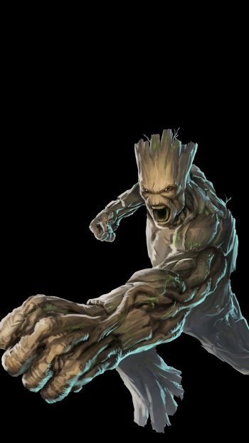 superhero Groot Comic Guardians of the Galaxy Phone Wallpaper