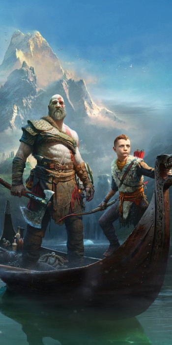 God of War Atreus (God Of War) Kratos (God Of War) video game God of War (2018) Phone Wallpaper